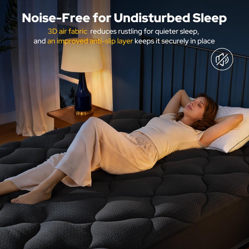 BEDLORE Waterproof Full Size Mattress Pad, Quilted Fitted Mattress Topper with Deep Pocket 6"-15", Breathable & Noiseless Mattress Protector Bed Cover Padded, Machine Washable - Image 5