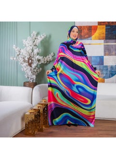 Zmurud Practical Printed silky satin prayer dress with headscarf from zmurud fashion  - Image 2