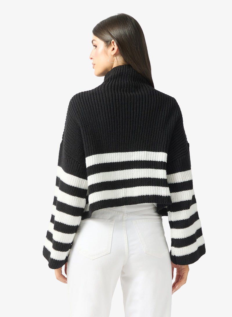 ELLA Cable Knit Polo Sweater - Image 2