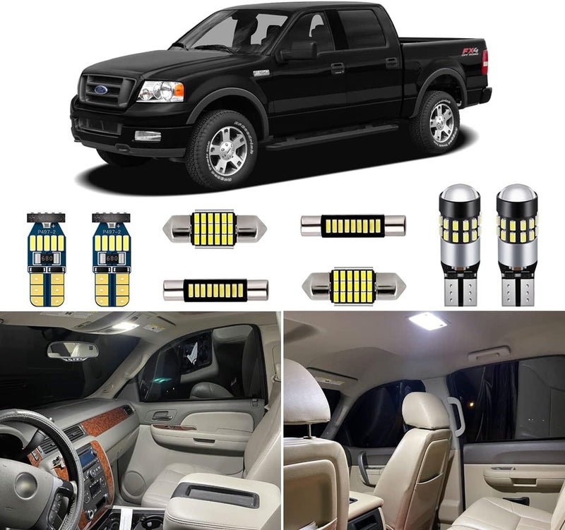 AUTOGINE 11 Piece White Interior LED Lights Kit for Ford F150 2004-2008 - Image 1