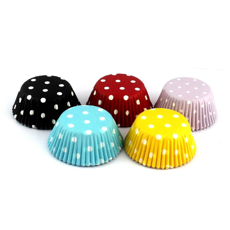Eoonfirst Rainbow Mini Polka Dots Cupcake Liners 300 Pcs, No Smell, Food Grade & Grease-Proof Baking Cups Paper - Image 5