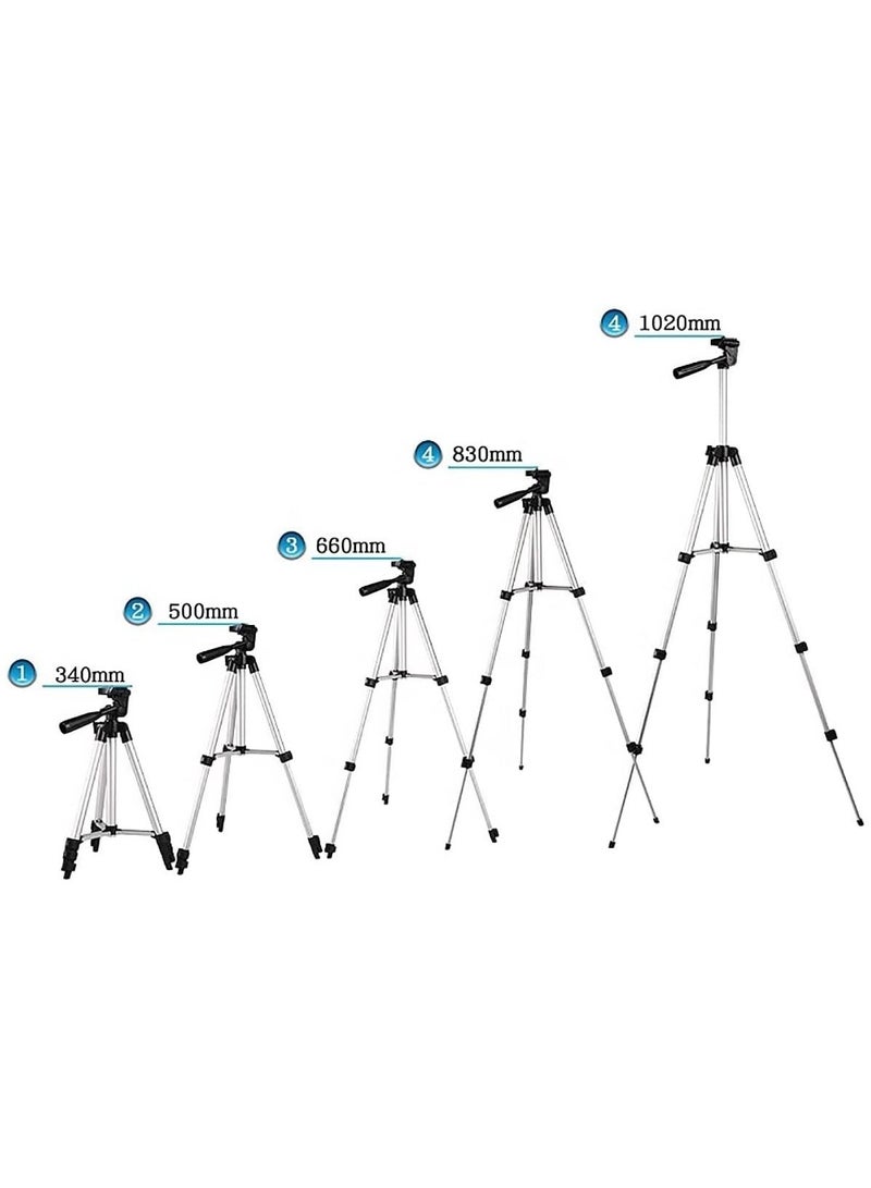 Four Section Legs Camcorders Foldable Aluminum Alloy Tripod Stand Portable Phone Projector Holder For SLR Camera Camcorder  Brown Box - Image 4