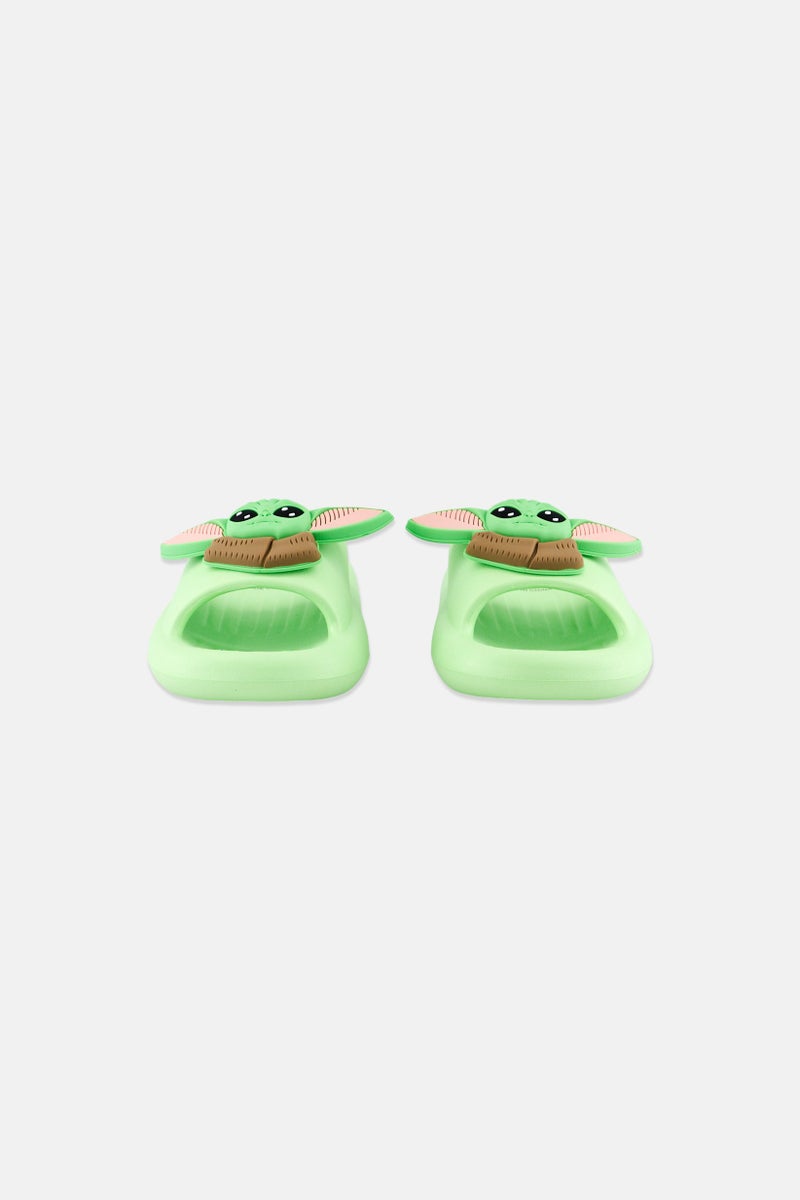 STAR WARS Toddlers Boys Yoda Slip On Slides, Lime  - Image 3