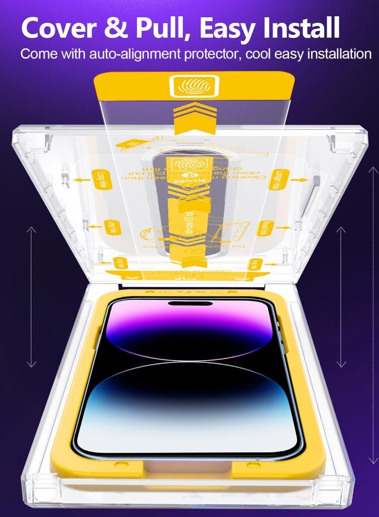 Hammer Tempered Glass Easy Installation Self-Adhesive iPhone 14 Pro Matte Anti-Fingerprint Protection - Image 4