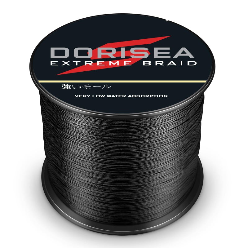 Dorisea Extreme Braid 100% Pe Black Braided Fishing Line 109Yards-2187Yards 6-550Lb Test Fishing Wire Fishing String Incredible Superline Zero Stretch (100m/109Yards 100lb/0.55mm) - Image 2