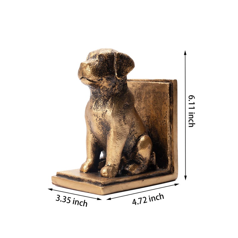 Mervkis Book Ends for Shelves to Hold Books Heavy Duty,Decorative Bookend for Bookshelf DÃ©cor,Cute Animal Dog Book Stopper Labrador Retriever Statues for Home, Office Desk Decoration,1pair - Image 5