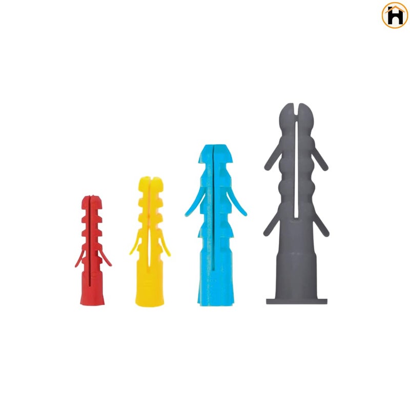 Homdum مقابس حائط نايلون متنوعة I غلاف جت I مقبس توغل I عبوة من 270 قطعة - Image 2