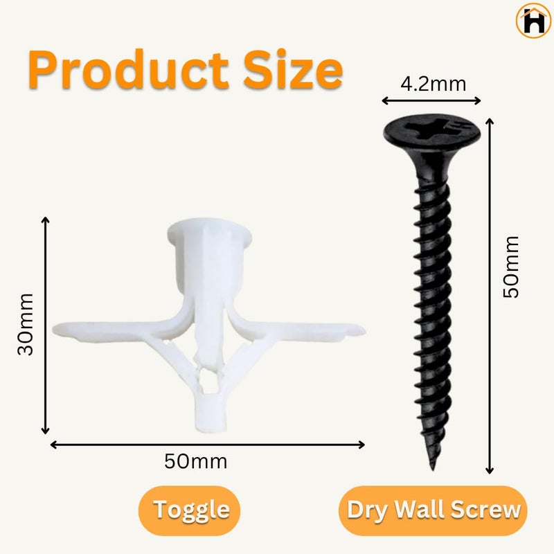 Homdum مقابس حائط نايلون متنوعة I غلاف جت I مقبس توغل I عبوة من 270 قطعة - Image 4