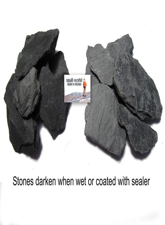 Small World Slate & Stone حجر الأردواز الطبيعي - حصى أردواز من 1/4 إلى 1/2 بوصة لتنسيق أحواض السمك، والحدائق المصغرة أو حدائق الجنيات، وأحواض السمك، ونماذج السكك الحديدية وألعاب الحرب (1) - Image 3