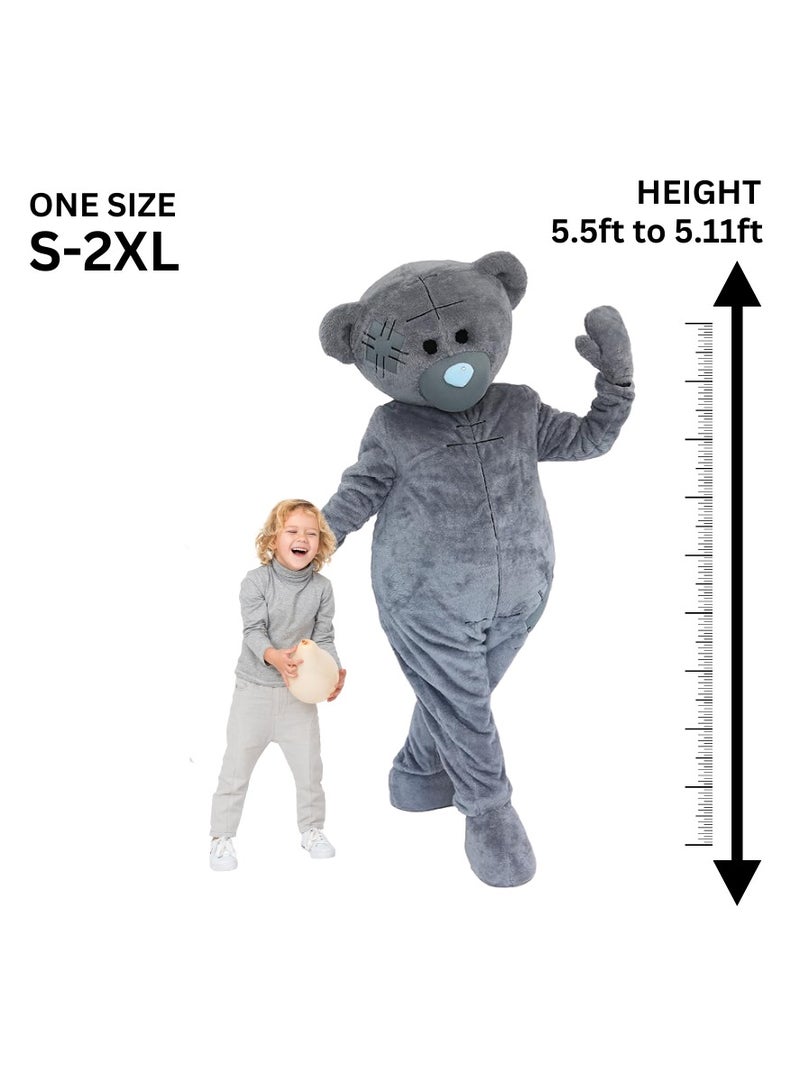 Carnival Mascot Carnival Mascot Bear Bruce Costume, Full Body Adult Size Bear Mascot, 1 Size For All Handmade From Premium Quality Materials, Mascot Uniforms Perfect for Kids & Parties, Grey  - Image 2