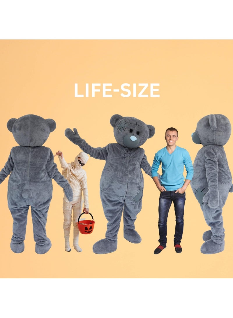 Carnival Mascot Carnival Mascot Bear Bruce Costume, Full Body Adult Size Bear Mascot, 1 Size For All Handmade From Premium Quality Materials, Mascot Uniforms Perfect for Kids & Parties, Grey  - Image 5