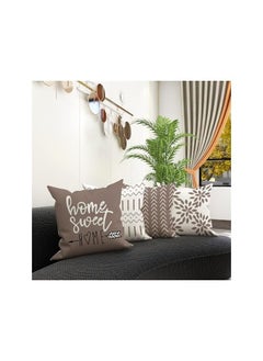 The Bros Throw Pillow Covers, 4 Pcs 45x45cm Decorative Outdoor Linen Fabric Pillow Case, Modern Sofa Throw Pillow Cover, Soft Cushion Case for Sofa, Couch, Bedroom, Living Room (Khaki)  - Image 4