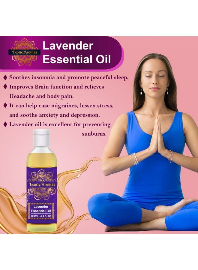 Exotic Aromas Lavender Essential Oil & Rose Oil Pack Of 2 100 Ml - Image 3