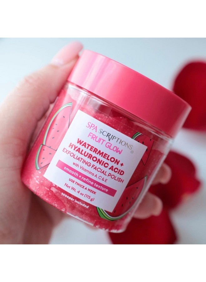 spascriptions Fruit Glow- Watermelon + Hyaluronic Acid Exfoliating Facial Polish With Vitamins A, C & E Infusion 4 Oz - Image 2
