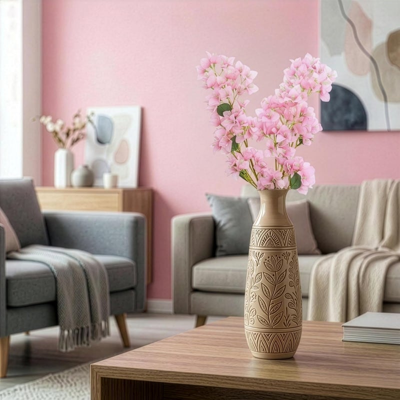 Decor & More 2 PCS Artificial Flowers Bunch – Realistic Silk Bougainvillea Long Stem Artificial Flower Bunch Without Pot | Artificial Flower for Decoration | Vase Decor for Home & Restaurant - Image 3