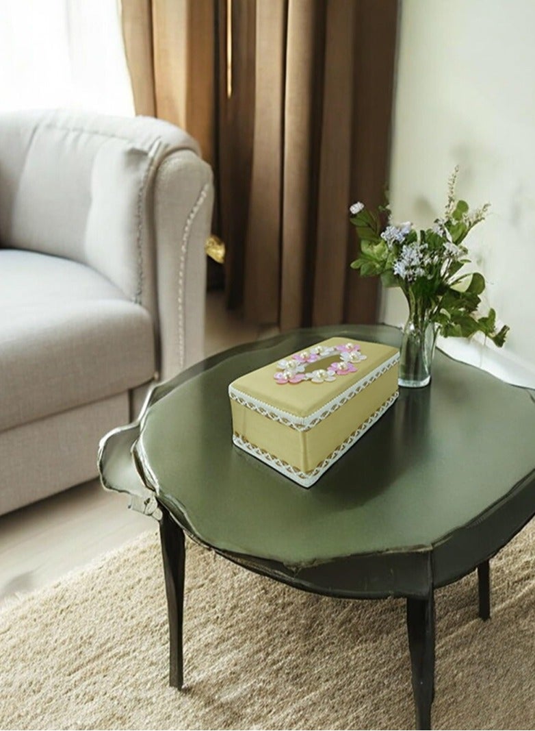 BABAZAM Tissue Box Holder Rectangle Durable Elegant & Stylish Tissue Box Holder for Living Room Office Home Table Décor Yellow 23.5x14x9cm - Image 5
