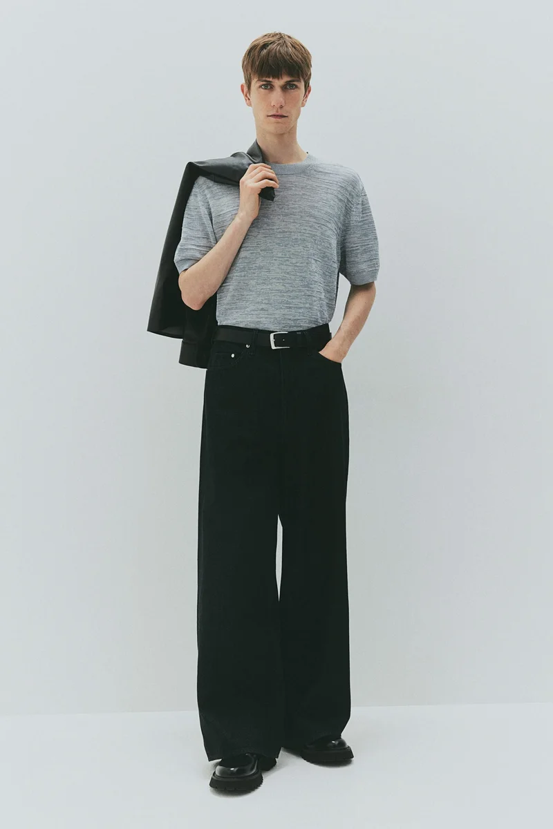 H&M Regular Fit Fine-knit T-shirt