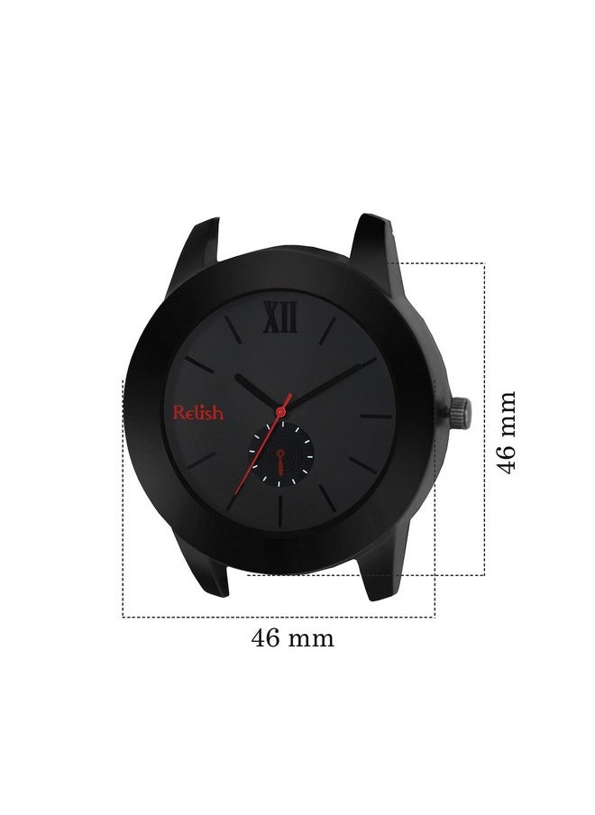 Relish - Relish Rubber Analogue Men's Watch(Black Dial Black Colored Strap) - Image 1