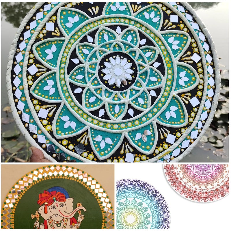 Estella 24 Inch 2 Pieces MDF Board Round Wood Boards MDF Board for Lippan Art Craft Resin Mandala Painting Wall Hanging Clock Making Decoration 24 inch 55 mm Thick 2 Pieces - Image 3