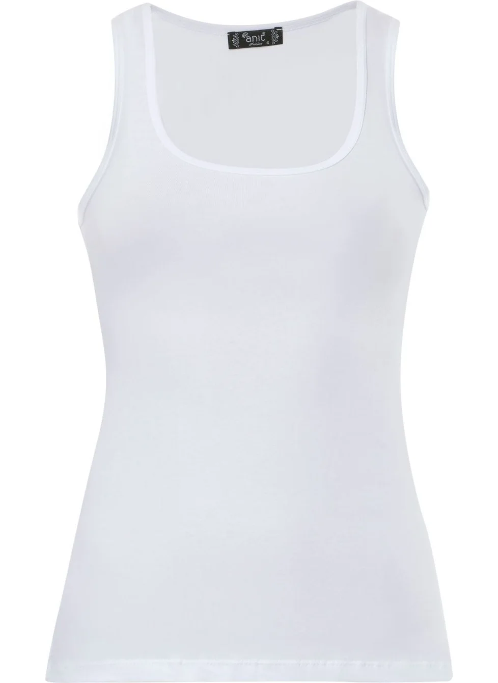 Anıt Lingerie Anıt 2937 Women's White Lycra Pool Neck Undershirt