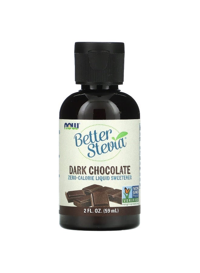 NOW Foods, Better Stevia, Zero-Calorie Liquid Sweetener, Dark Chocolate, 2 fl oz (59 ml)