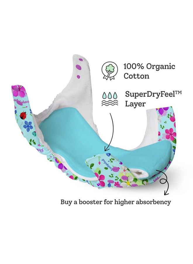 Superbottoms New Uno Freesize Cloth Diaper Set Of 2; Cloth Diaper For Babies 3M To 3Y ; Washable & Reusable Cloth Diaper ; Comes With Cloth Diaper Insert ; 2 Diaper And 2 Organic Cotton Soaker - Image 5