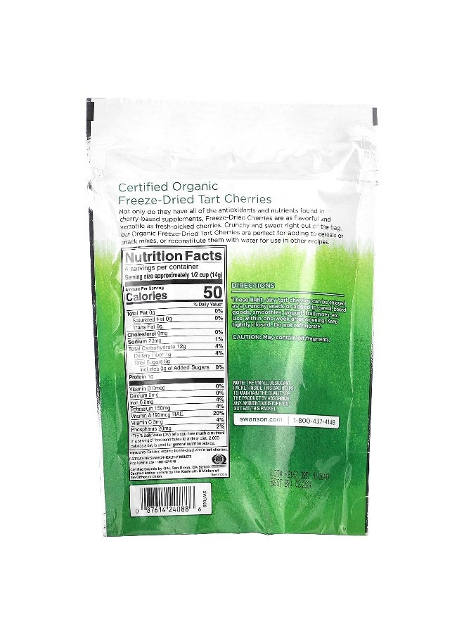 SWANSON Swanson, Certified Organic Freeze-Dried Tart Cherries, 2 oz (56 g)  - Image 2
