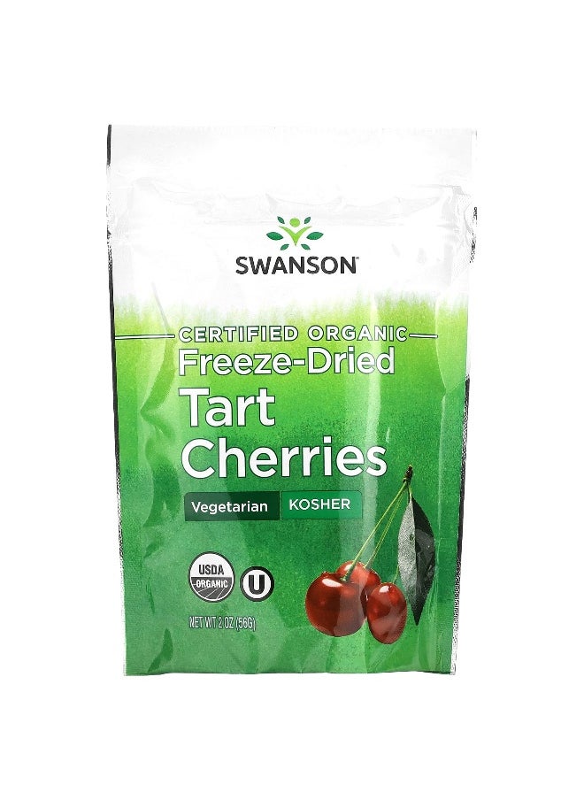 SWANSON Swanson, Certified Organic Freeze-Dried Tart Cherries, 2 oz (56 g)  - Image 1