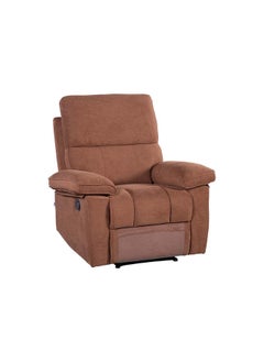 DANUBE HOME Mendoza 1 Seater Fabric Recliner Relaxing Chair Modern Design One Seat Sofas Comfortable Living Room Furniture L 94 x W 95 x H 103 cm Brown  - Image 3