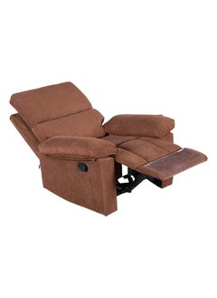 DANUBE HOME Mendoza 1 Seater Fabric Recliner Relaxing Chair Modern Design One Seat Sofas Comfortable Living Room Furniture L 94 x W 95 x H 103 cm Brown  - Image 4