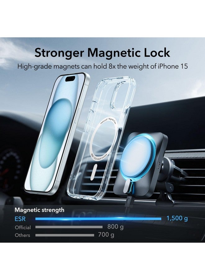 ESR ESR for iPhone 15 Plus Case, Compatible with MagSafe, Military-Grade Protection, Yellowing Resistant, Scratch-Resistant Back, Magnetic Phone Case for iPhone 15 Plus, Classic Series, Clear Blue  - Image 2