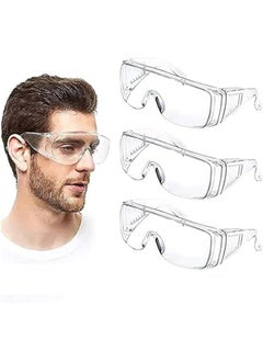 Arabest Anti Fog Safety Glasses, 3 Pcs Safety Goggles over Eyeglasses, Anti Dust Impact, Scratch Resistant Splash Proof Chemical Clear Lens Wrap Around, Eye Protection, for Nurses Workers Architect Etc  - Image 1