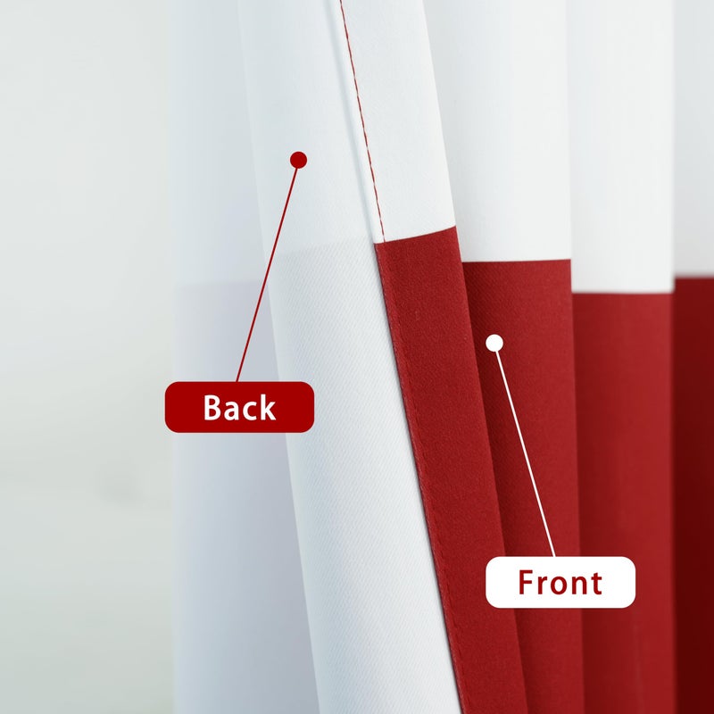 DriftAway Red Striped Room Darkening Curtains Patriotic Horizontal Stripe Classic Grommet Drapes for Bedroom Living Room Thermal Insulated Panels for Holidays July 4th Labor Day Thanksgiving Christmas - Image 5