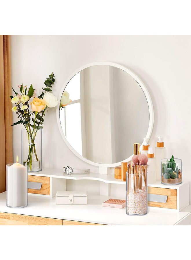 يُسلِّم 4 قطع من المزهريات الأسطوانية الزجاجية بارتفاع 4،6،8،10 بوصة، مزهرية زهور شفافة، حامل شموع عائم لقطعة مركزية للطاولة وديكور منزلي لحفلات الزفاف - Image 3