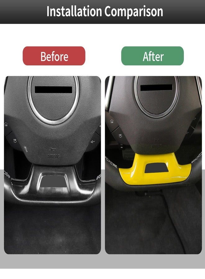 CheroCar for Chevrolet Camaro Steering Wheel Trim Decoration Cover Interior Accessories for Chevrolet Camaro 2016-2024 (Yellow) - Image 5
