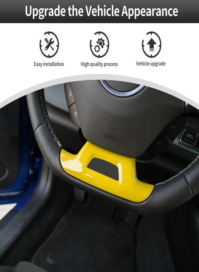 CheroCar for Chevrolet Camaro Steering Wheel Trim Decoration Cover Interior Accessories for Chevrolet Camaro 2016-2024 (Yellow) - Image 3