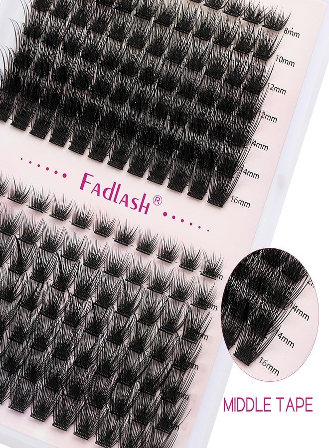 FADLASH Lash Clusters DIY Eyelash Extensions 175 Clusters Lashes D Curl 0.07 Natural Individual Lash Extensions Mixed Tray False Eyelashes Soft & Strong Thin Band DIY at Home (F24+F25-0.07D, 8-16mm) - Image 5