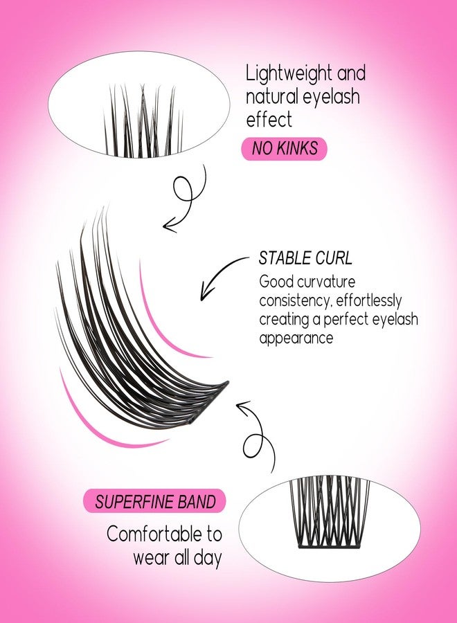 FADLASH Lash Clusters DIY Eyelash Extensions 175 Clusters Lashes D Curl 0.07 Natural Individual Lash Extensions Mixed Tray False Eyelashes Soft & Strong Thin Band DIY at Home (F24+F25-0.07D, 8-16mm) - Image 3