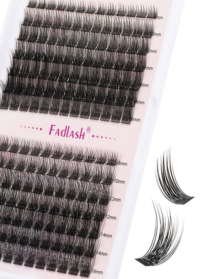 FADLASH Lash Clusters DIY Eyelash Extensions 175 Clusters Lashes D Curl 0.07 Natural Individual Lash Extensions Mixed Tray False Eyelashes Soft & Strong Thin Band DIY at Home (F24+F25-0.07D, 8-16mm) - Image 1