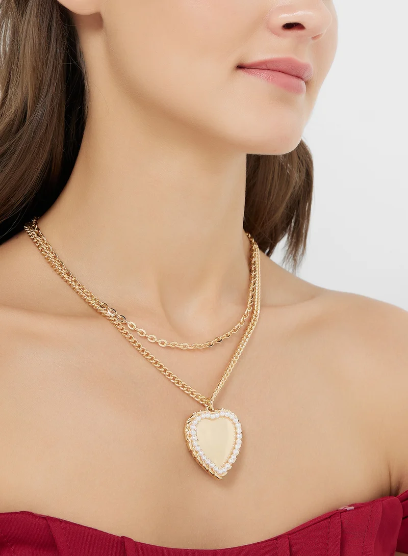 ELLA 2 Pack Mix Heart Pendant Necklace