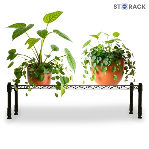 STORACK Metal Wire Shelf, Single Layer Storage Rack | Plant/Pot Stand for Garden | Plant Stand for Indoor Black (Small Pack of 1) Floor Mount Free Standing Shelf - Image 4