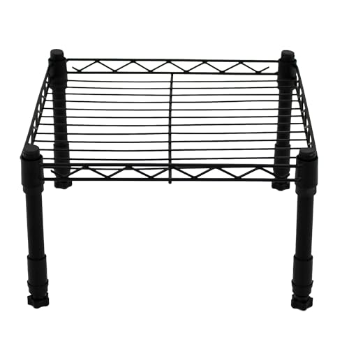 STORACK Metal Wire Shelf, Single Layer Storage Rack | Plant/Pot Stand for Garden | Plant Stand for Indoor Black (Small Pack of 1) Floor Mount Free Standing Shelf - Image 1