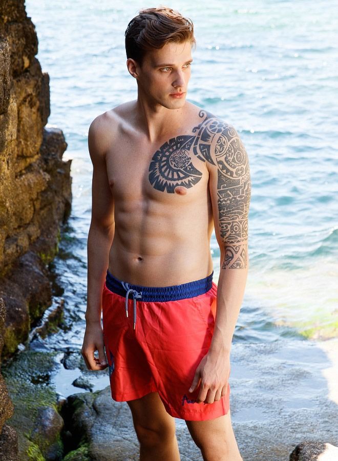 Anemoss Anchor Men Swim Shorts with Elastic Drawstring Waistband Medium - Image 5