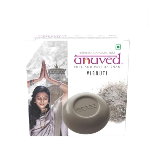 Anuved Vibhuti Soap | Pack Of 3 | 125g Each | Herbal Scrub for Face and Body infused with ashes of sacred Herbs | Enriched with Rishikesh Gangajal | Tan removal Soap for Men and Women - Image 1