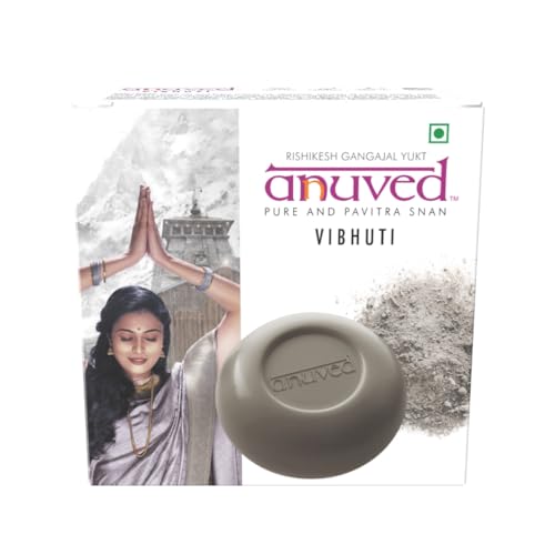 Anuved Vibhuti Soap | Pack Of 3 | 125g Each | Herbal Scrub for Face and Body infused with ashes of sacred Herbs | Enriched with Rishikesh Gangajal | Tan removal Soap for Men and Women - Image 2