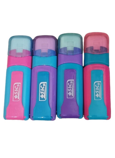 4 Pcs Retractable Erasers Multicolour
