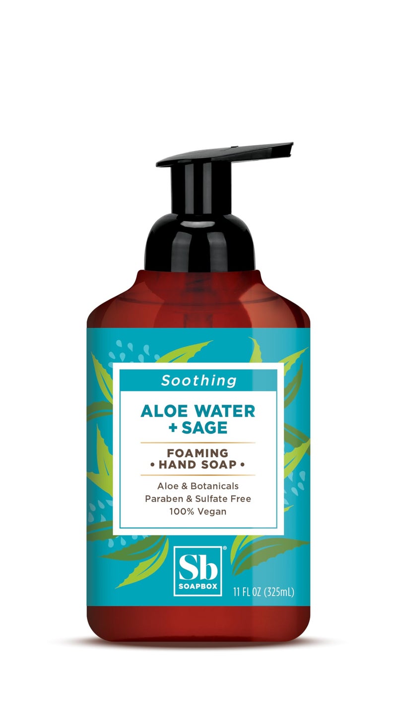 Soapbox Foaming Hand Soap Aloe Water & Sage, 11oz Pump Bottles 3 Pack, Cruelty Free, Vegan Moisturizing Foaming Hand Wash for Kitchen & Bathroom - Image 2