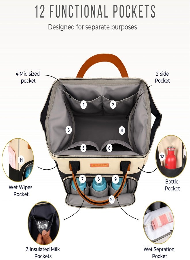 MAMMA Vegan Leather Diaper Bag for Mothers for Travel, Baby Bag for Mother Travel, Diaper Bag for Baby, 12 Pockets Waterproof Diaper Bags for Mom, Hospital Bag for Delivery Women | 9 Months Warranty - Image 3