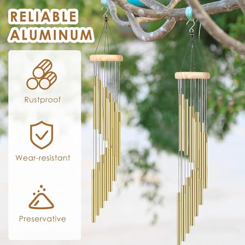 Dwiza Enterprise Large Memorial Feng Shui/Vastu Wind Chimes for Home, Office, Indoor & Outdoor Decoration | Elegant 15 Aluminum Alloy Tuned Tubes for Positive Vibrations Energy Flow - Image 3