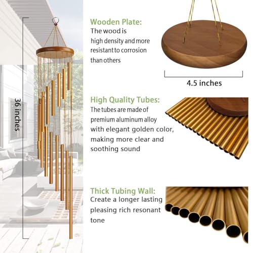 Dwiza Enterprise Large Memorial Feng Shui/Vastu Wind Chimes for Home, Office, Indoor & Outdoor Decoration | Elegant 15 Aluminum Alloy Tuned Tubes for Positive Vibrations Energy Flow - Image 4